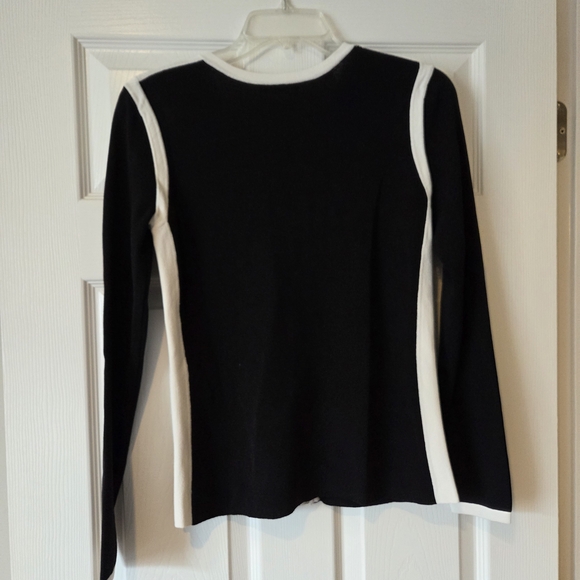 Alfani Black and White Zip Cardigan - Picture 3 of 4
